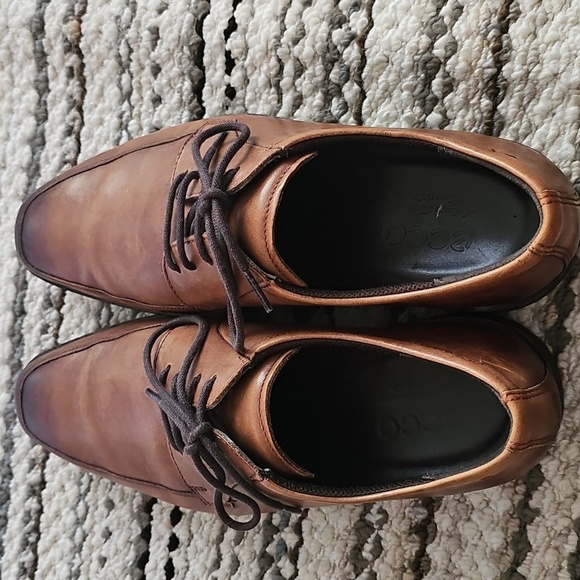 ECCO Men's Antiqued Brown Oxfords 7-7.5/41 NICE! - Picture 5 of 5
